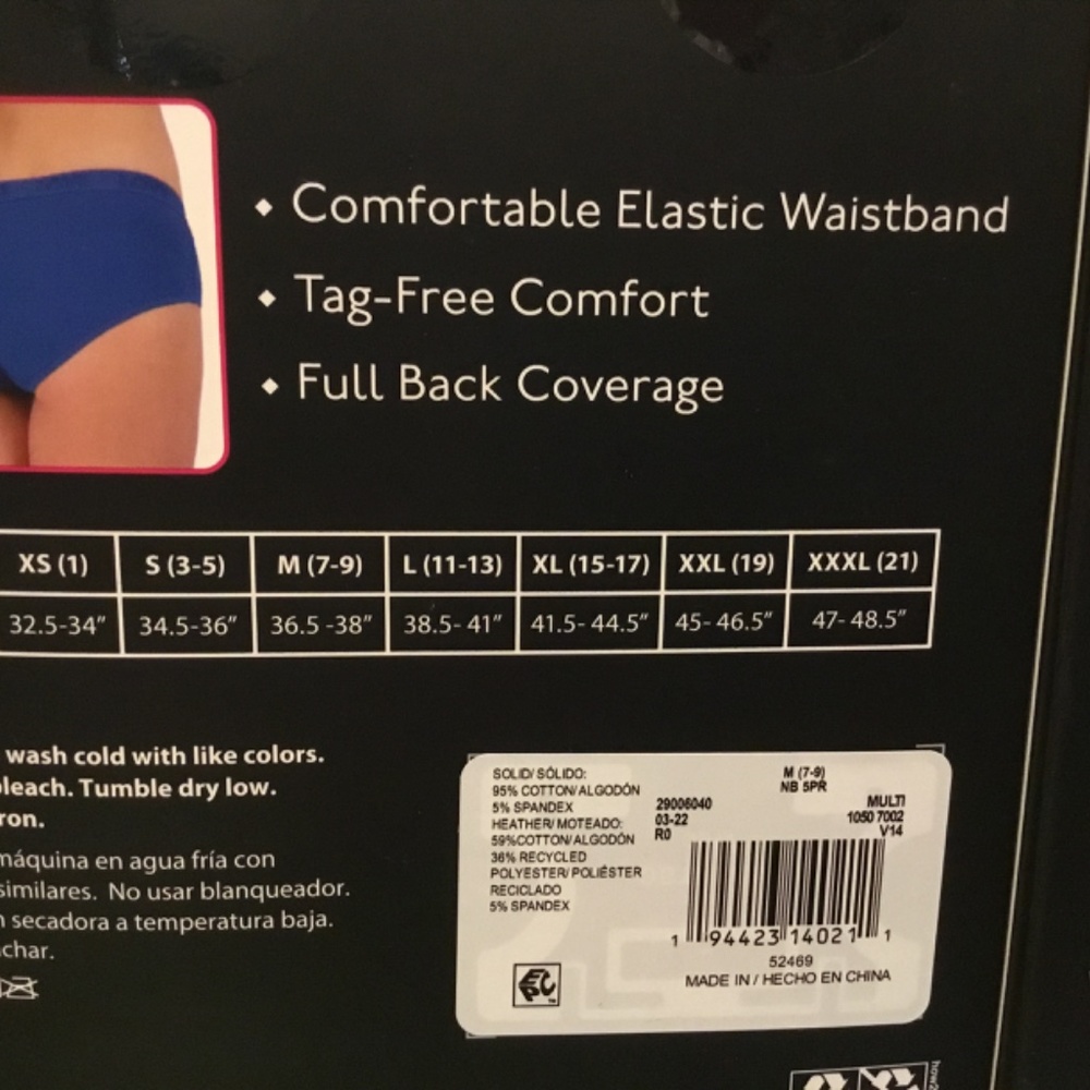 NEW, COTTON STRETCH, COMFORT WAISTBAND, SIZE MEDIUM (7-9) 10 PAIRS. - Picture 3 of 4